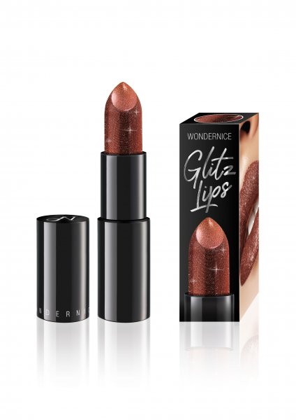 Sparkeling Lippenstift &quot;Glitz Lips&quot; crown of brown Glitzerlippenstift braun