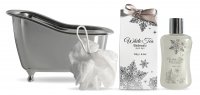 Geschenkset 3 tlg. in mittlerer Badewanne silberfarben