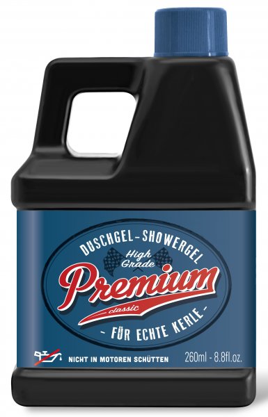 Duschgel im &Ouml;lkanister &quot;F&uuml;r echte Kerle&quot;, Design blau
