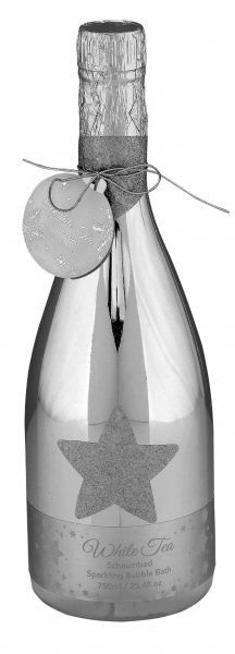 Bade- und Duschgel in Champagnerflasche silberfarben Badezusatz