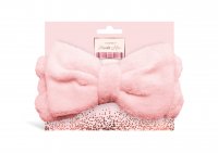 Fluffy Haarband mit Schleife rosefarben