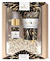 Geschenkset 2tlg. mit Sternpailetten in gold Glitzerbox,...