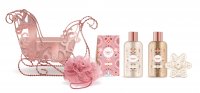 Geschenkset 5tlg im Schlitten mit Schleife ros&eacute; gold