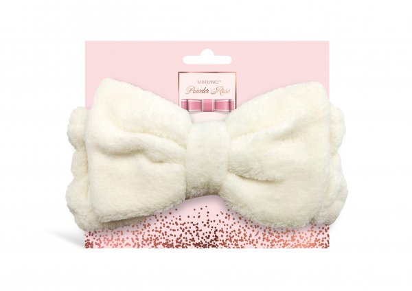 Fluffy Haarband mit Schleife cremefarben