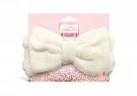 Fluffy Haarband mit Schleife cremefarben