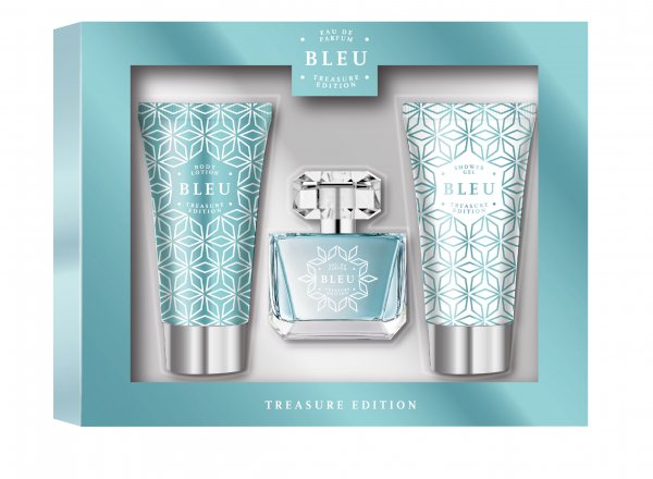 Parf&uuml;mgeschenkset &quot;BLEU&quot; f&uuml;r Damen 3tlg. Duschgel, Bodylotion, Parf&uuml;m