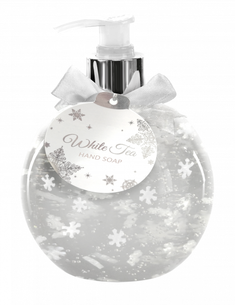 Handseife im Spender mit Schneeflocken