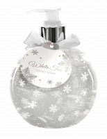 Handseife im Spender mit Schneeflocken