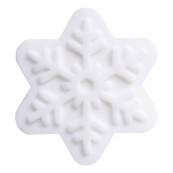 35g Schneeflockenseife silberfarben im bedruckten Organzas&auml;ckchen